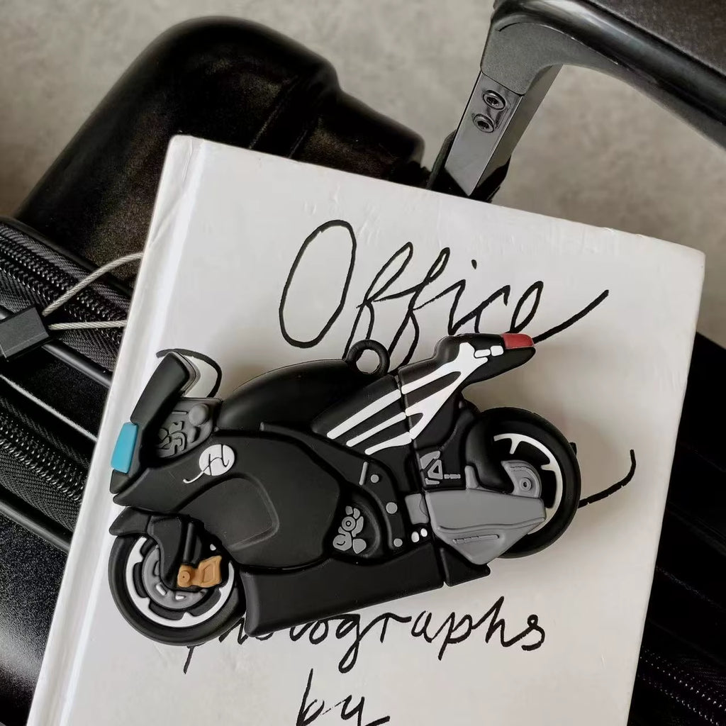 For Airpods 4 3 2 1 Pro Pro2 Earphone Case 3D Creative Motorcycle Cool Case Silicone Cartoon Headphone Box with Pendant Cover