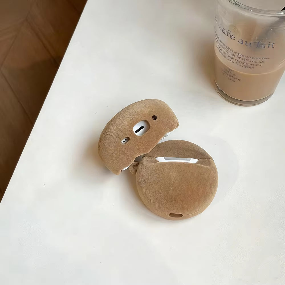 For Apple Airpods1 4 3 2 Pro 3D Velvet Texture Coconut Headphone Case with Charm Flocked Headset Cases Airpod Pro2 Funda