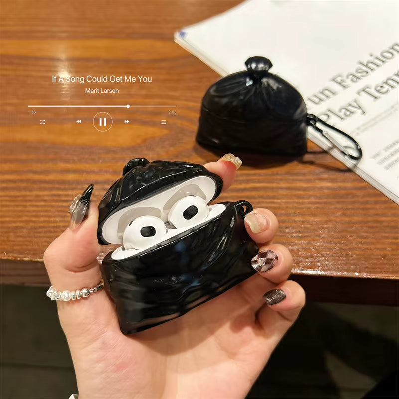 Trash Bag Creativity Wireless Earphone Case for Apple Airpods 5 2026 Charging Cover Cartoon Headphone Case for Airpods Pro 3 2 1