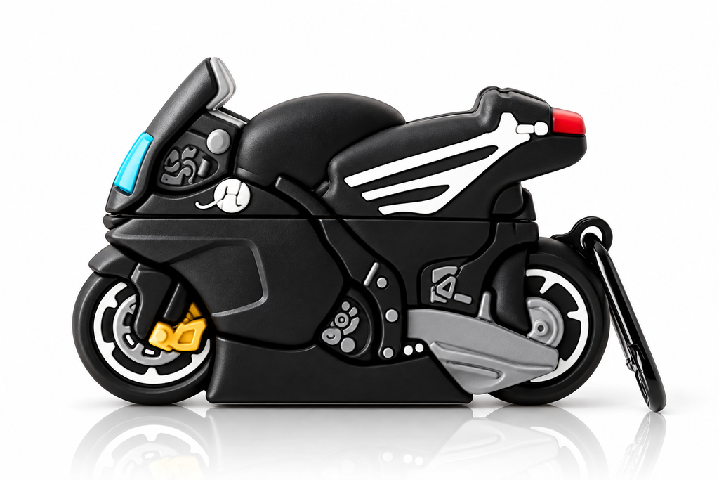 Black Motorcycle Airpods Case