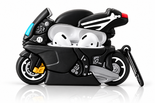 Black Motorcycle Airpods Case