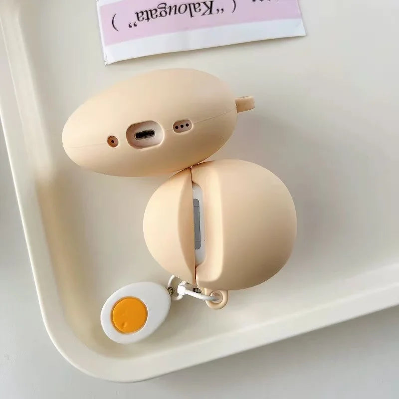 For Airpods Pro3 4 3 2 1 Pro Pro2 Earphone Case 3D Creative Eggs Silicone Cartoon Headphone Box with Pendant Cover