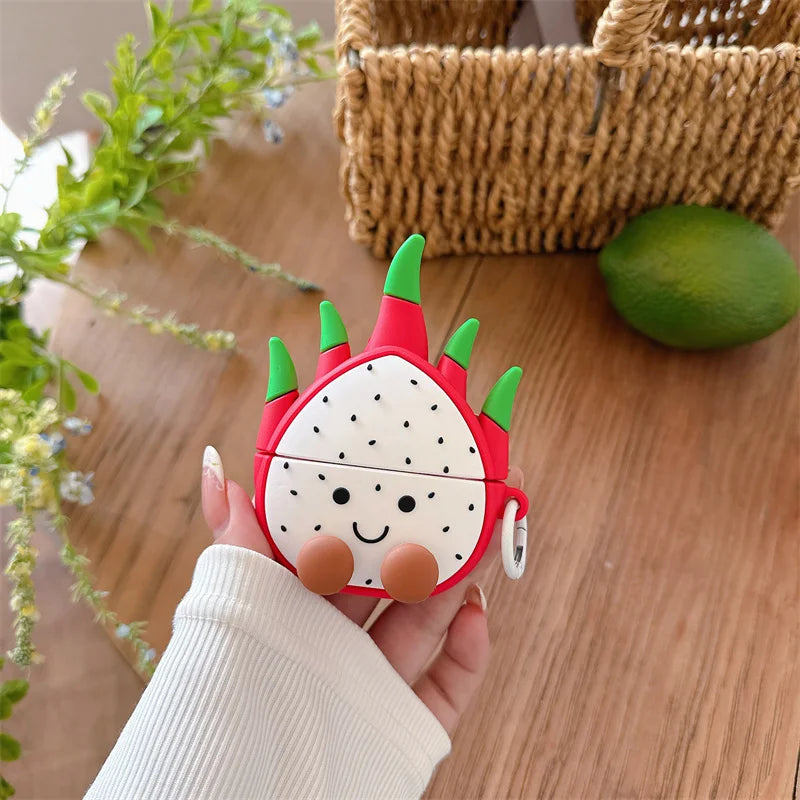 ‌Pitaya Fruit Earphone Case for Airpods 4 2024 Charging Cover Cartoon Cute Silicone Wireless Headphone Cover for Airpods Pro 2 1