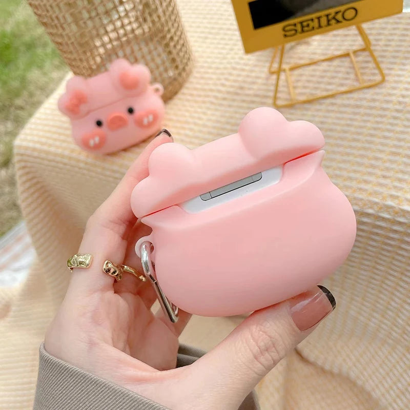 3D Cute Cartoon Pink Pig Case for Airpods 1 2 3 2021 Silicone Case for Airpods Pro 2 Coque Funds for Airpods Pro Charging Box