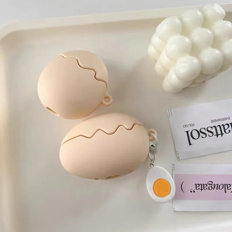 For Airpods Pro3 4 3 2 1 Pro Pro2 Earphone Case 3D Creative Eggs Silicone Cartoon Headphone Box with Pendant Cover