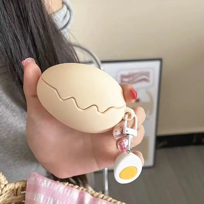 For Airpods Pro3 4 3 2 1 Pro Pro2 Earphone Case 3D Creative Eggs Silicone Cartoon Headphone Box with Pendant Cover
