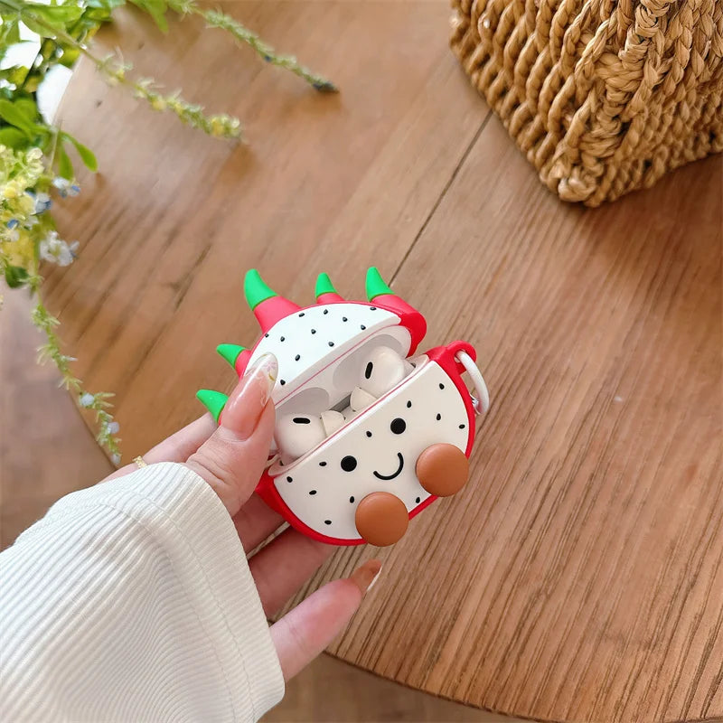 ‌Pitaya Fruit Earphone Case for Airpods 4 2024 Charging Cover Cartoon Cute Silicone Wireless Headphone Cover for Airpods Pro 2 1