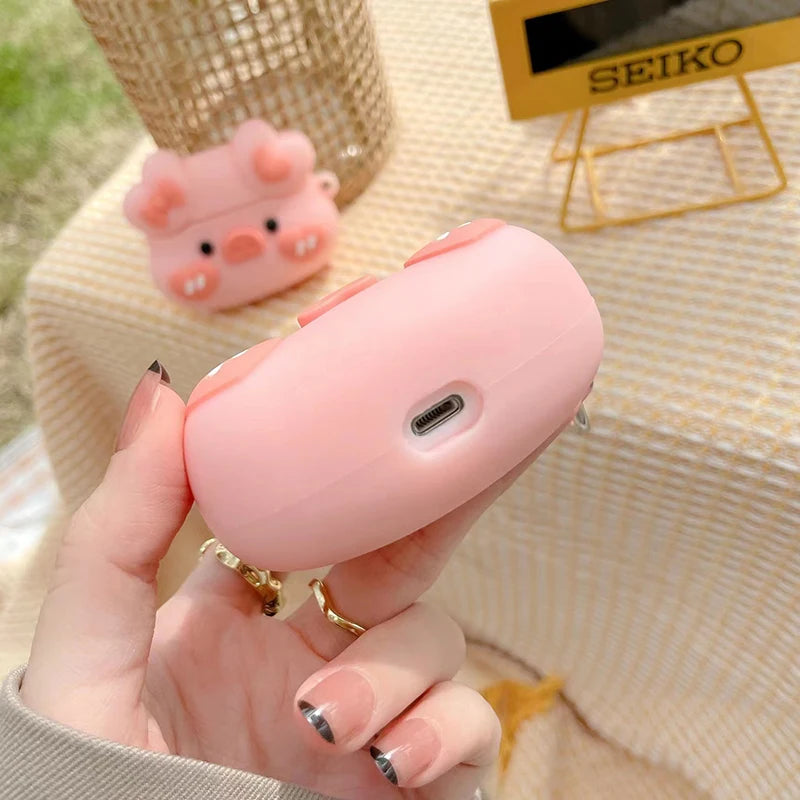 3D Cute Cartoon Pink Pig Case for Airpods 1 2 3 2021 Silicone Case for Airpods Pro 2 Coque Funds for Airpods Pro Charging Box