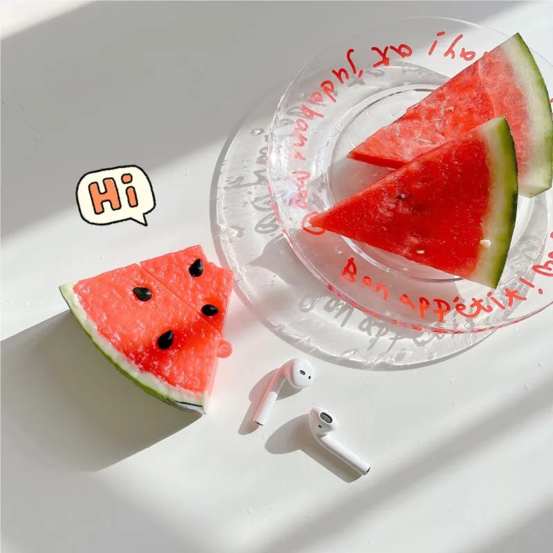 Summer Watermelon Case for Airpods Pro3 3D Apple Airpods 4 3 1 2 Pro2 3Generation Cute Cartoon Silicone Wireless Earphone Case