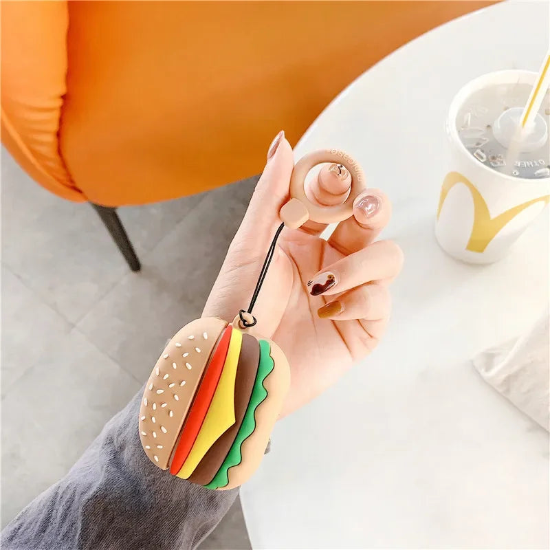 Hamburger Chips Cover for Airpods 4 Case Silicone Earphone Protective Case for Airpods Pro Cover Silicone Soft Case for Airpods