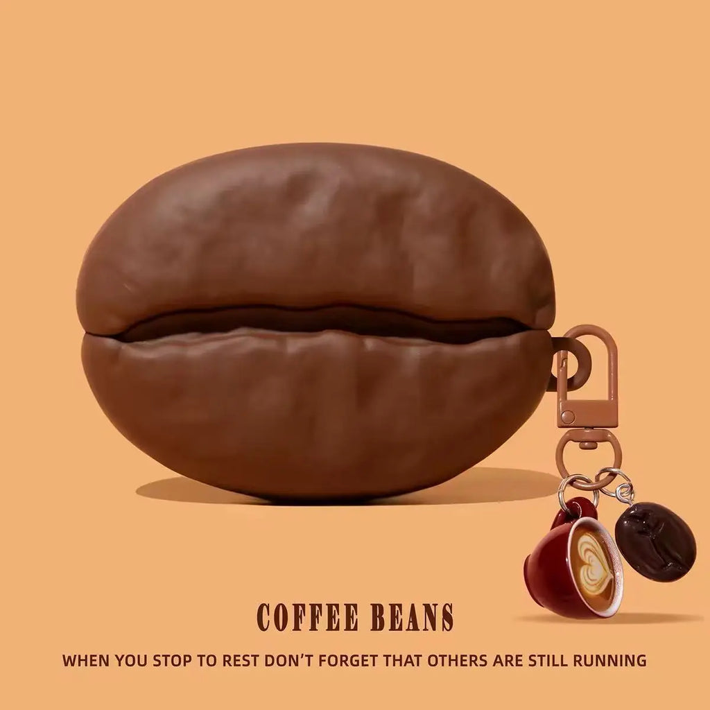 For Airpods Pro3 4 Pro 3 2 1 Pro2 Earphone Case 3D Creative Coffee Beans Silicone Protective Headphone Box Cover