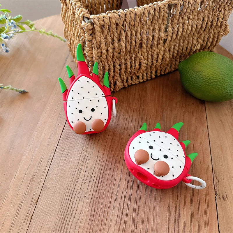 ‌Pitaya Fruit Earphone Case for Airpods 4 2024 Charging Cover Cartoon Cute Silicone Wireless Headphone Cover for Airpods Pro 2 1