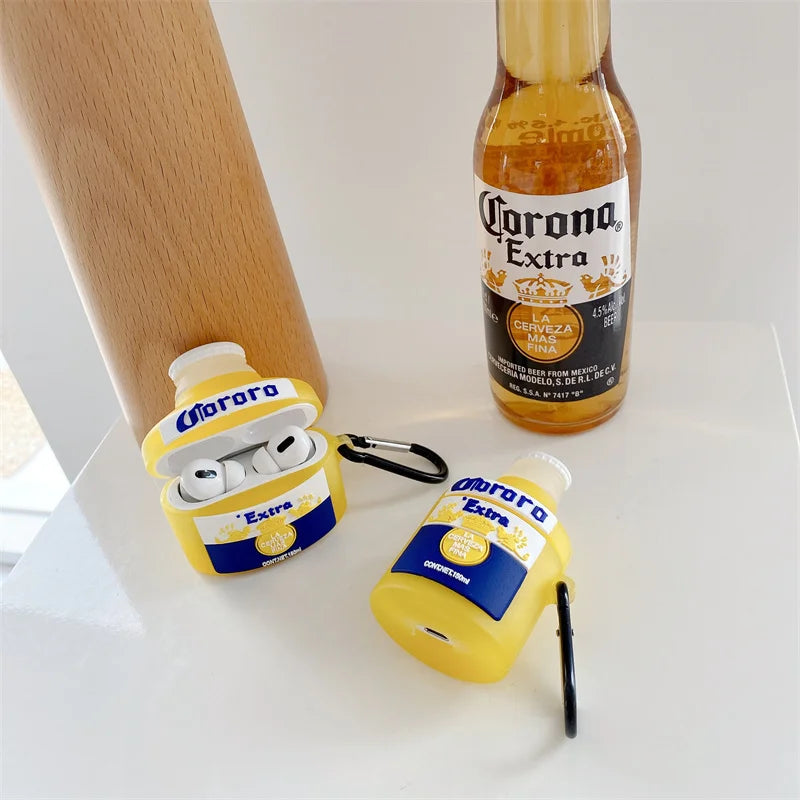 3D Beer Cartoon Earphone Case for Airpods Pro 1 2 Cover Silicone Wireless Headphone Cover for Airpods 2 Case