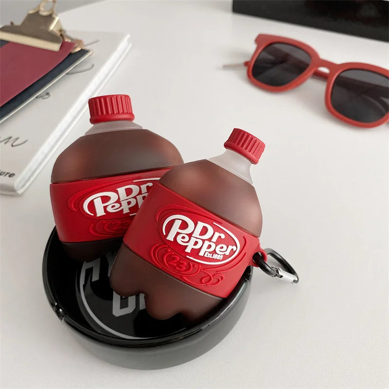 3D Chips Beverage Bottle Earphone Case for Airpods Pro 3 2025 Silicone Headphone Earbuds Cover for Airpods 5 4 Charing Box Funda