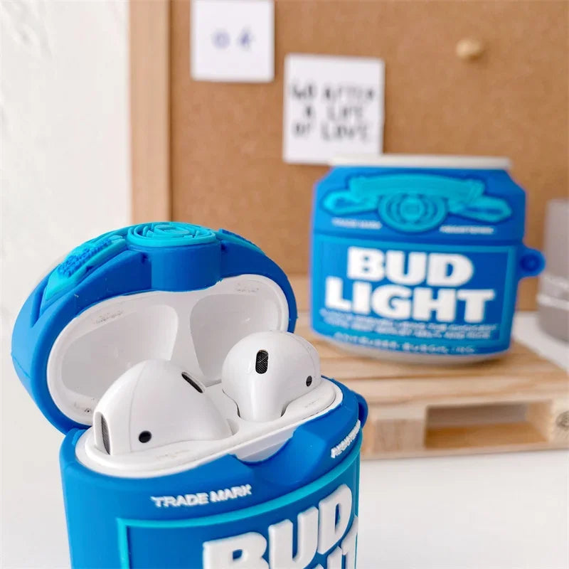 3D Beer Bottle Earphone Case for Airpods Pro Silicone Soft Headphone Protective Cover for Apple Airpods 2 Case Charging Cover