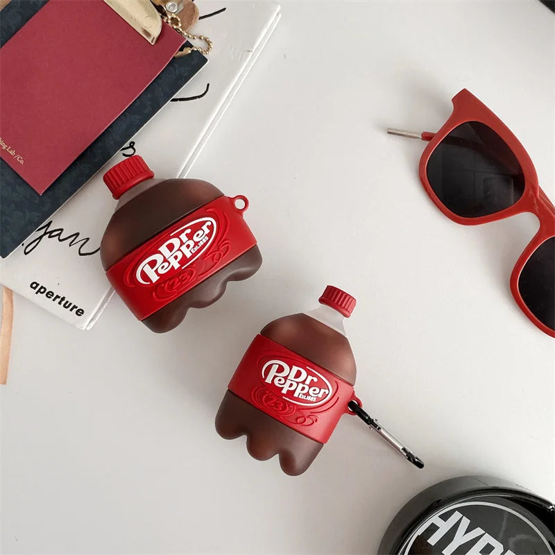 3D Chips Beverage Bottle Earphone Case for Airpods Pro 3 2025 Silicone Headphone Earbuds Cover for Airpods 5 4 Charing Box Funda