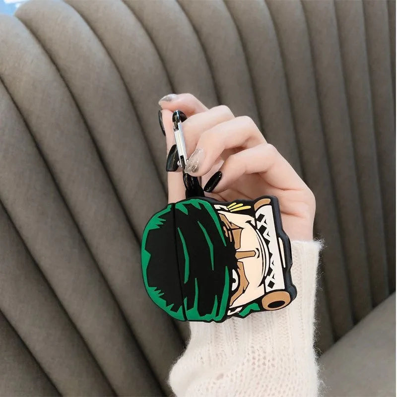 New Anime One Piece Zoro Cartoon for Airpods 1/2 Pro Wireless Headphone Protective Case Anti-Fall Silicone Protective Case