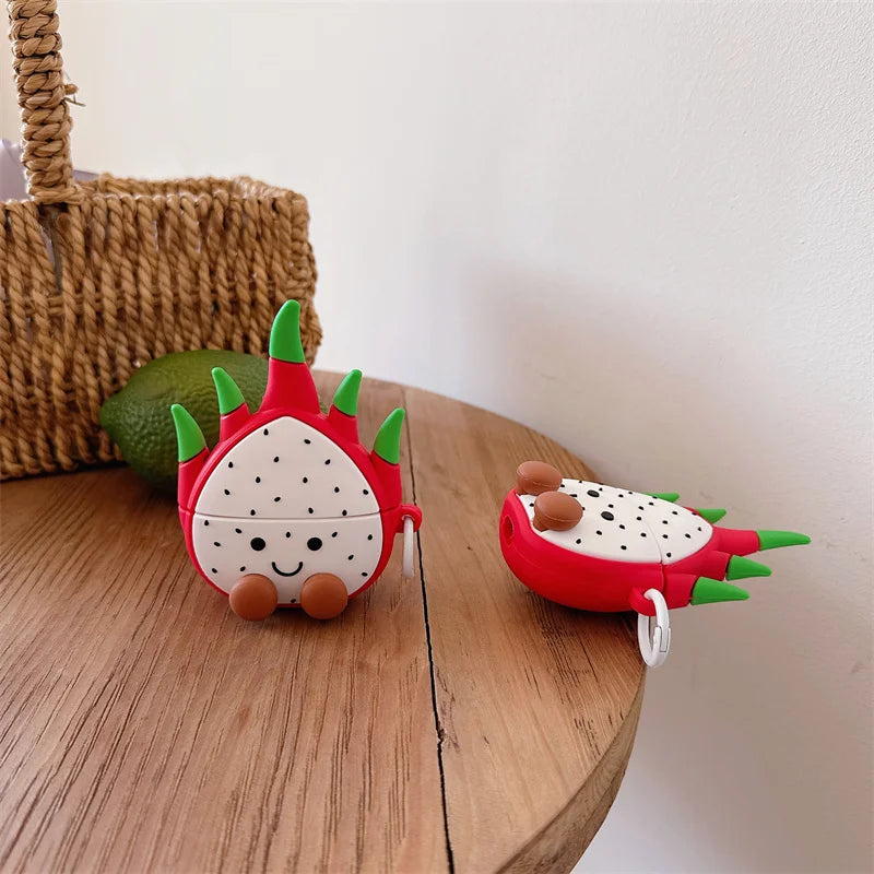 ‌Pitaya Fruit Earphone Case for Airpods 4 2024 Charging Cover Cartoon Cute Silicone Wireless Headphone Cover for Airpods Pro 2 1